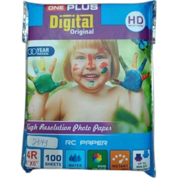 One Plus Digital HD Inkjet High Resolution 4R Size (4 X 5 Inch) 245GSM Glossy Photo Paper