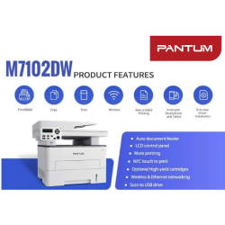PANTUM M7102DW MONOCHROME, A4 SIZE, ADF, AUTO DUPLEX, MULTIFUNCTION Wireless LASER WiFi PRINTER