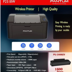 PANTUM P2518W Laser Wireless Single-function Monochrome Wi-Fi Printer