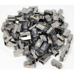 PAC RJ45 Pass Through Modular Plugs 8P8C Metal FTP Shielded 100 Pcs Jar Box Gold Plated CAT5/CAT6 LAN Network Connectors