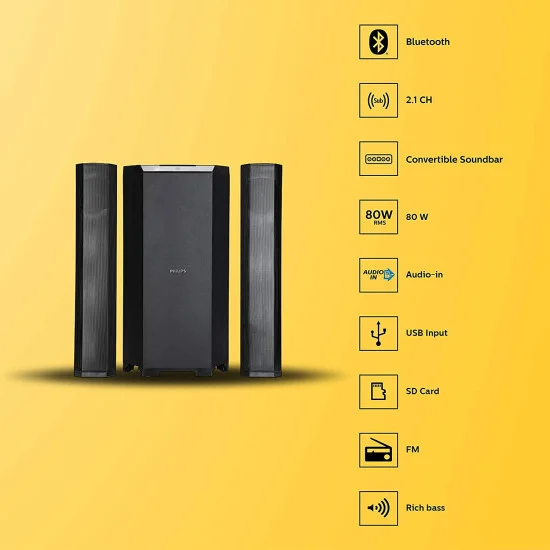 Philips Convertible Soundbar Philips Audio Mms8085b Convertible