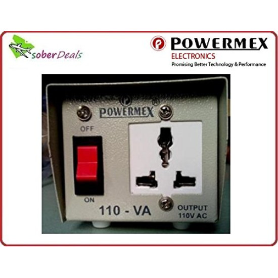 Voltage Converter 220V to 110V 100 Watt Powermex Universal for USA Products Step Down Transformer