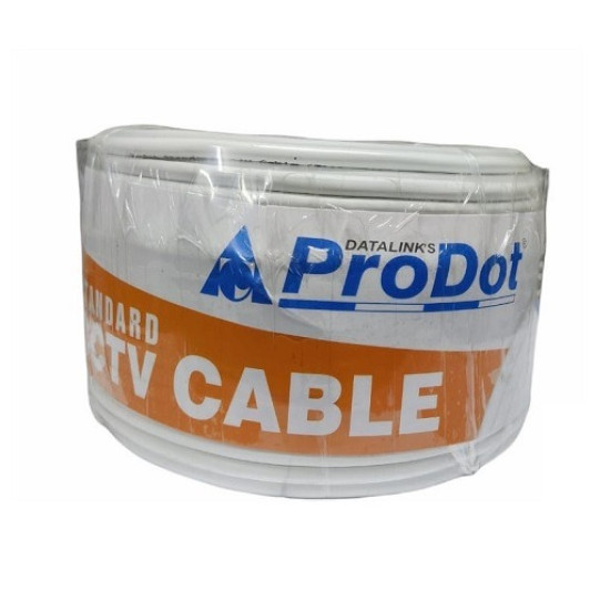 ProDot CCTV 3+1 Standard Co-Axial 90 Yard Roll Wire RCA Audio Video Camera Cable
