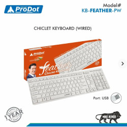 ProDot Feather Chiclet Wired Desktop USB Keyboard