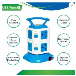 ProDot Surge Protector 6S4U-2M Extension Tower With 6 Socket 4 USB Port 6 Socket Extension Boards ProDot Surge Protector 6S4U-2M Extension Tower With 6 Socket 4 USB Port 6 Socket Extension Boards