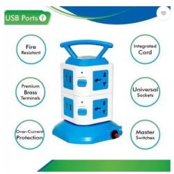 ProDot Surge Protector 6S4U-2M Extension Tower With 6 Socket 4 USB Port 6 Socket Extension Boards