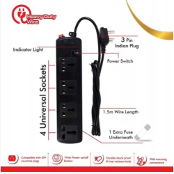 Prolite 4 Socket Spike Buster Power Strip Extension Surge Protector