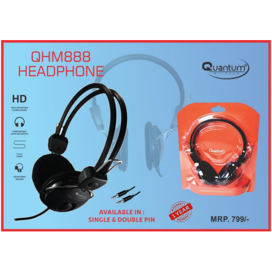 Quantum QHM888 Headset Wired Over the Ear with Mic Headphone