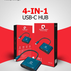 Quantron QUH-243 Type C 4 in 1 VGA|HDMI|DP|USB Port USB-C Hub Quantron QUH-243 Type C 4 in 1 VGA|HDMI|DP|USB Port USB-C Hub