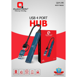 Quantron QUH-240 USB + Type C 4 Port Type C  with USB Hub