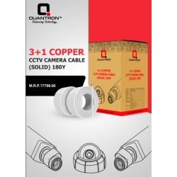QUANTRON CCTV 3+1 180Y Solid White Pure Copper CCTV Camera Cable