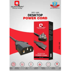 Quantron QPC-1000 Desktop Power Cord 3 Pin Power Cable