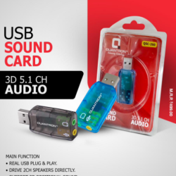 QUANTRON QSC-260 Immersive 3D 5.1 Channel Audio USB Sound Card QUANTRON QSC-260 Immersive 3D 5.1 Channel Audio USB Sound Card