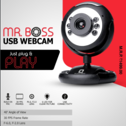 QUANTRON QPC-1010 Webcam MR. BOSS 6 LED with Built in Mic USB Web Cam