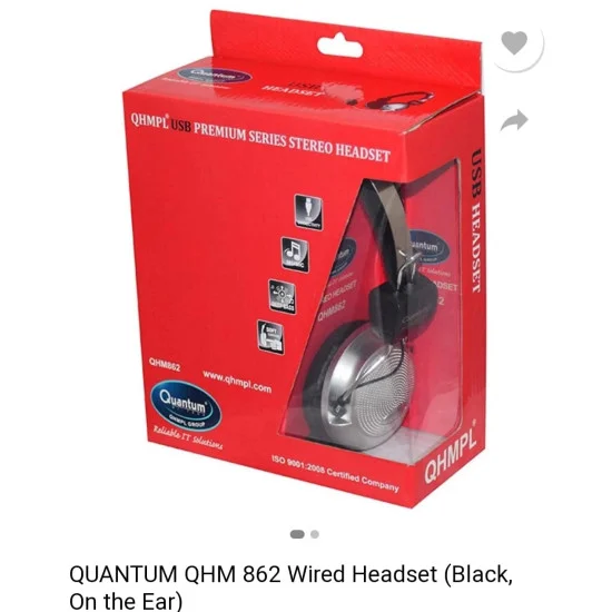 Quantum QHM 862 Headset Wired Over the Ear with Mic Headphone