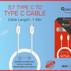 Quantum S7 Type C To Type C Fast PD Charging Data Cable Quantum S7 Type C To Type C Fast PD Charging Data Cable