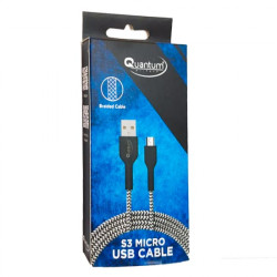 Quantum S3 Data & Charging 1.5m. 2.4A Nylon Braided Ultra High Speed Mobile phones Data Transfer Micro USB Cable