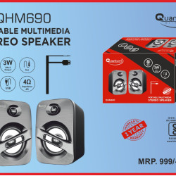 Quantum QHM690 Portable 6 W Laptop/Desktop Stereo Wired Mini USB Speaker