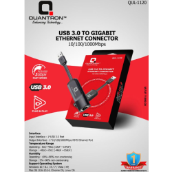 Quantron QUL-1120 USB 3.0 To Gigabit Ethernet Converter 10/100/1000 Mbps USB LAN Adapter Quantron QUL-1120 USB 3.0 To Gigabit Ethernet Converter 10/100/1000 Mbps USB LAN Adapter