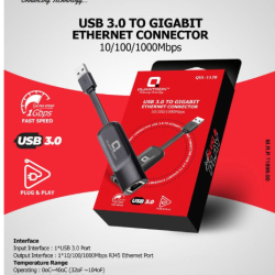 Quantron QUL-1120 USB 3.0 To Gigabit Ethernet Converter 10/100/1000 Mbps USB LAN Adapter