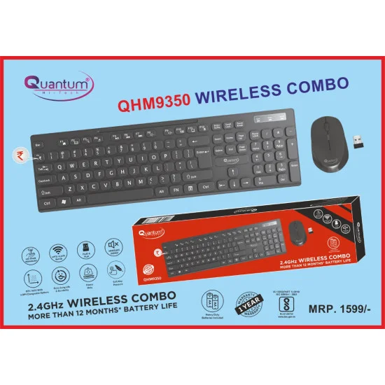 Keyboard Mouse Wireless Quantum Qhm9350 Wireless Keyboard Mouse Combo