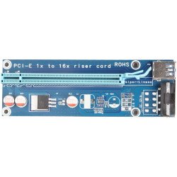 PCI-E Express 1x to 16x USB 3.0 Extender Riser Card Adapter Molex Power Supply Riser Card