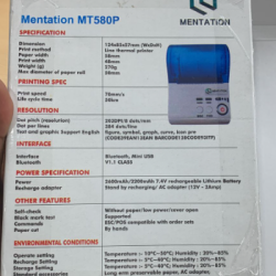 Mentation MT580P Bluetooth Thermal Portable Receipt Printer