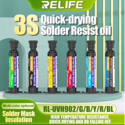 RELIFE 3S 10ML Quick Dry Solder Mask Green Black Yellow Red Blue Transparent Oil For PCB Circuit Board Repair Solder Resist Oil