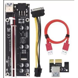 GPU Riser Card V011 Pro, 10 Capacitors PCI-Express 1X to 16X Extension Cable for Bitcoin Ethereum Mining Devices BTC ETH Miner Rigs PCI-E Riser Adapter