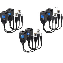 Balun BNC-RJ45 Cat6 with Power Connector Video Baluns Transceiver