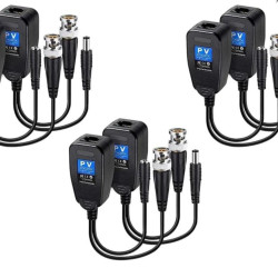 Balun BNC-RJ45 Cat6 with Power Connector Video Baluns Transceiver Balun BNC-RJ45 Cat6 with Power Connector Video Baluns Transceiver