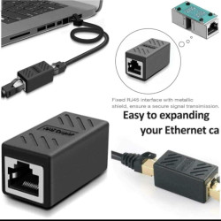 CAT6 RJ45 Coupler Female-to-Female LAN Cable Jointer Range Extender Adapter CAT6 RJ45 Coupler Female-to-Female LAN Cable Jointer Range Extender Adapter