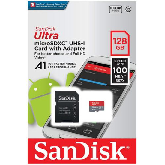 SanDisk 128GB Micro SD Class 10 Memory Card