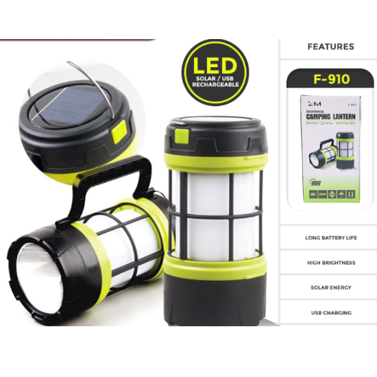 Multifunctional Search light Solar USB Charging Portable F-910 / MH818B LED Camping Lantern Lamp