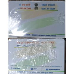Pre Printed Shram Labour Shramik Multi Color ID Card 100 PCs Pack PVC Plastic ई श्रमिक कार्ड e-Shramik Card