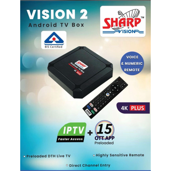 Sharp Vision 2 4K Plus Smart Android TV Box Sharp Vision 2 4K Plus Smart Android TV Box