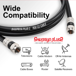 Shivpriya Plus2 RG-6 Copper Clad Audio and Video Cable for TV, Antenna, Satellite, DVR and Amplifiers Coaxial Cable