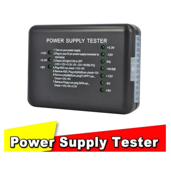 Power Supply Tester 20 or 24 Pin PSU ATX SATA HDD PC SMPS Testing Tool