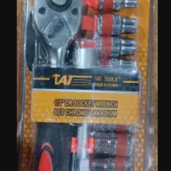 TAT 12 pcs 1/2" DR Socket Wrench Set Chrome Vanadium 10 x 1/2" Drive Metric Sockets Wrench