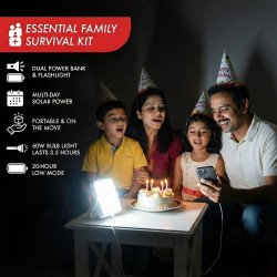 PRAANA Solar Charger|Flashlight|Power Bank 5000mAh USB C 3in1 Survival Kit