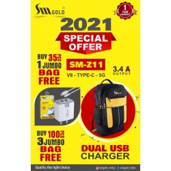 SM Gold SM-Z11 3.4A Fast 2 USB Port Adapter Smart Mobile Phone Charger SM Gold SM-Z11 3.4A Fast 2 USB Port Adapter Smart Mobile Phone Charger