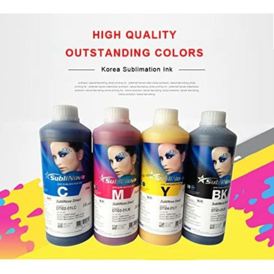 SubliNova Inktec 1L Bottle 4 Color Original Smart Inkjet Dye Sublimation Ink