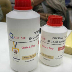 Crystal LIQUID ID Card School Belt & Badges WWC | DBC 1Kg + 500g Bottle GLOSS Pasting Lamination Chemical Crystal LIQUID ID Card School Belt & Badges WWC | DBC 1Kg + 500g Bottle GLOSS Pasting Lamination Chemical