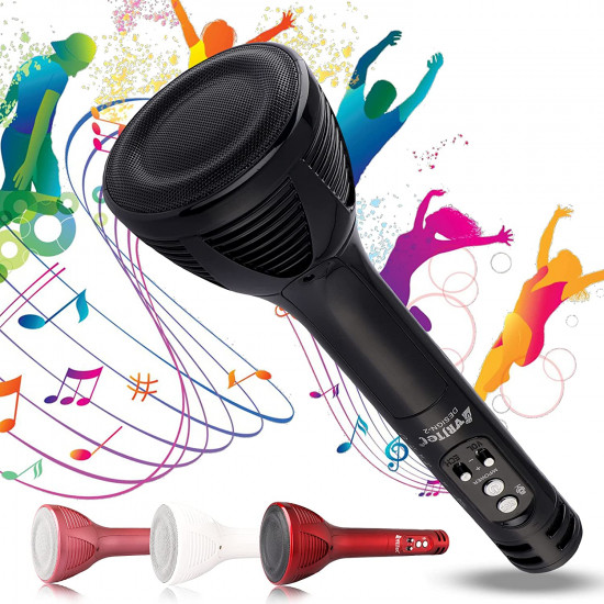 Handheld Wireless Microphone & Karaoke Feature Mic With Audio Recording Tourch Bluetooth Speaker