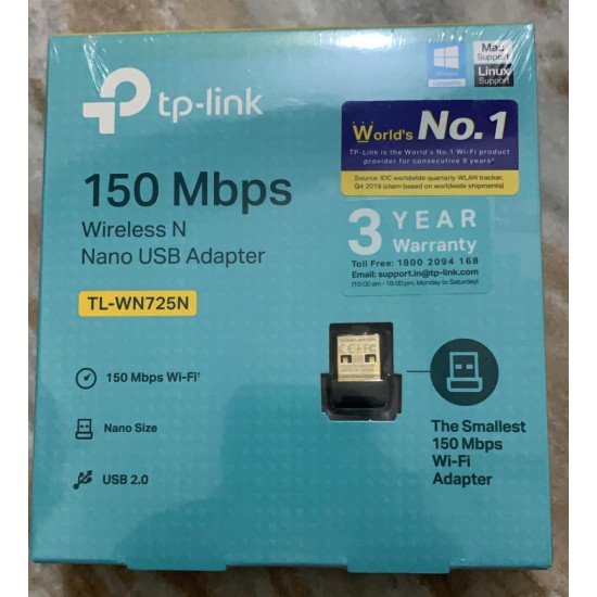 TP-Link TL-WN725N Wi-Fi Receiver 150 Mbps Wireless Nano USB Adapter