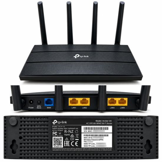 TP-Link Archer C6 AC1200 MU-MIMO Dual Band WiFi Router TP-Link Archer C6 AC1200 MU-MIMO Dual Band WiFi Router