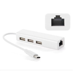 Type-C to Gigabit Ethernet Lan Network+3 USB Ports USB-C to 3-Port USB 3.0 Hub + RJ45 Converter for MacBook/Pro/iMac/ChromeBook/Pixel/More Type-C Devices Adapter Type-C to Gigabit Ethernet Lan Network+3 USB Ports USB-C to 3-Port USB 3.0 Hub + RJ45 Converter for MacBook/Pro/iMac/ChromeBook/Pixel/More Type-C Devices Adapter