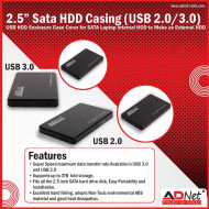 AdNet Casing USB Sata 2.5 Inch External Hard Drive HDD Laptop Enclosure