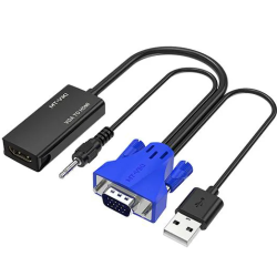 VGA to HDMI Adapter Cable VGA Male VGA Male to HDMI Female Converter Computer to TV with Audio HDMI Adapter VGA to HDMI Adapter Cable VGA Male VGA Male to HDMI Female Converter Computer to TV with Audio HDMI Adapter