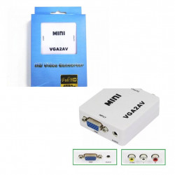 VGA to AV|RCA Mini Video Cable with 3.5mm Audio Aux Cable Media Streaming Device Converter VGA to AV|RCA Mini Video Cable with 3.5mm Audio Aux Cable Media Streaming Device Converter